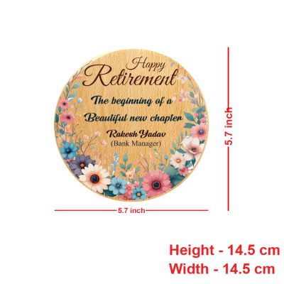 Personalised Happy Retirement Wooden Plaque  Custom With Name  Retirement Gift For Father, Mother, Boss, Colleague, Doctor & Teacher